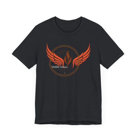 Midlife Khaos Winged Flame Tee, Unisex Short Sleeve Shirt, Casual Wear