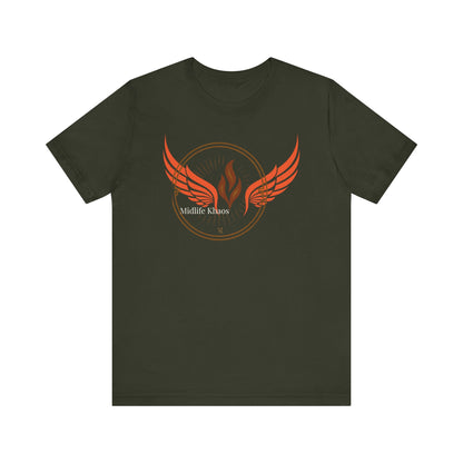 Midlife Khaos Winged Flame Tee, Unisex Short Sleeve Shirt, Casual Wear