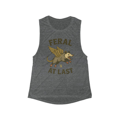 Feral at Last Women's Flowy Muscle Tank, Cute Summer Top, Animal Lover Gift, Casual Wear, Festival Outfit