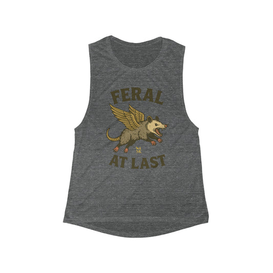 Feral at Last Women's Flowy Muscle Tank, Cute Summer Top, Animal Lover Gift, Casual Wear, Festival Outfit
