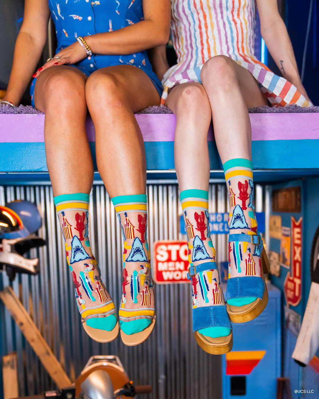 JAWS Carnival Classics Sheer Crew Sock