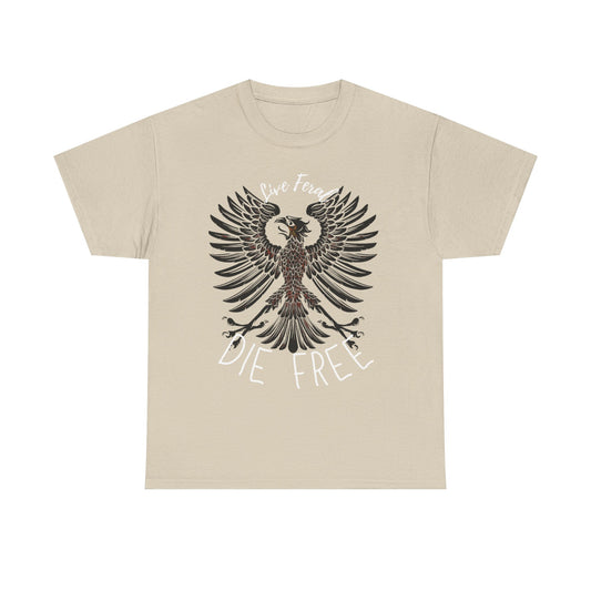 Live Feral, Die Free Unisex Heavy Cotton Tee