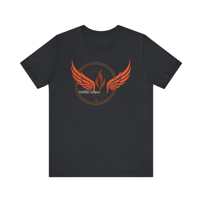 Midlife Khaos Winged Flame Tee, Unisex Short Sleeve Shirt, Casual Wear