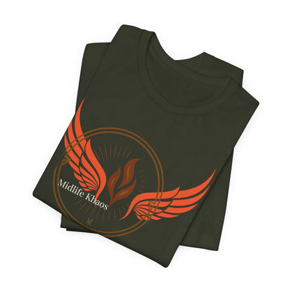 Midlife Khaos Winged Flame Tee, Unisex Short Sleeve Shirt, Casual Wear