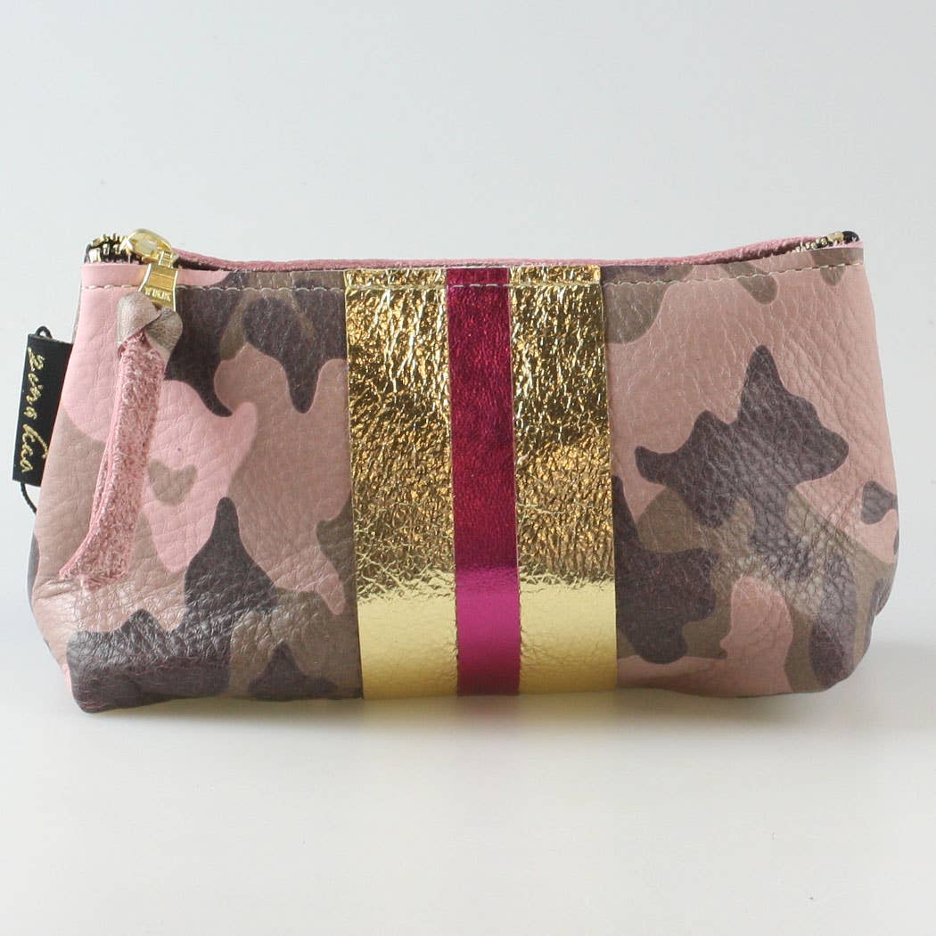 The Smaller CAMO STRIPE Makeup Clutch: Bardot