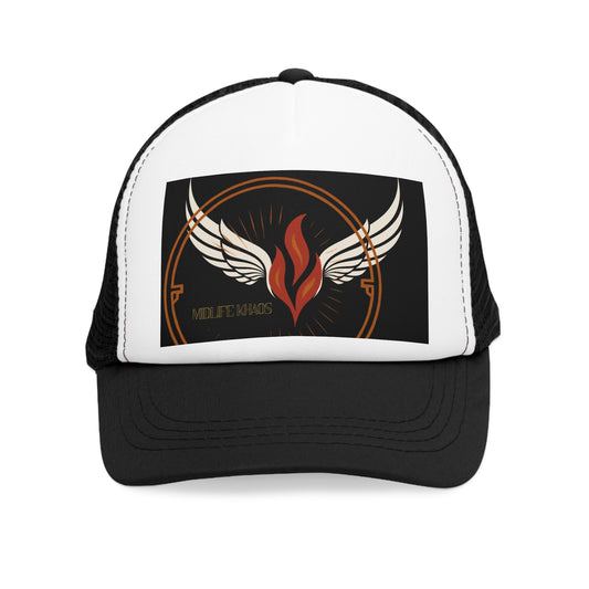 Midlife Wing Mesh Cap with Winged Flame Design