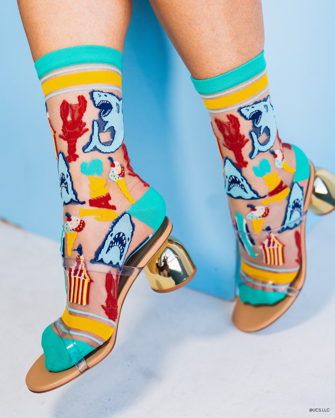 JAWS Carnival Classics Sheer Crew Sock