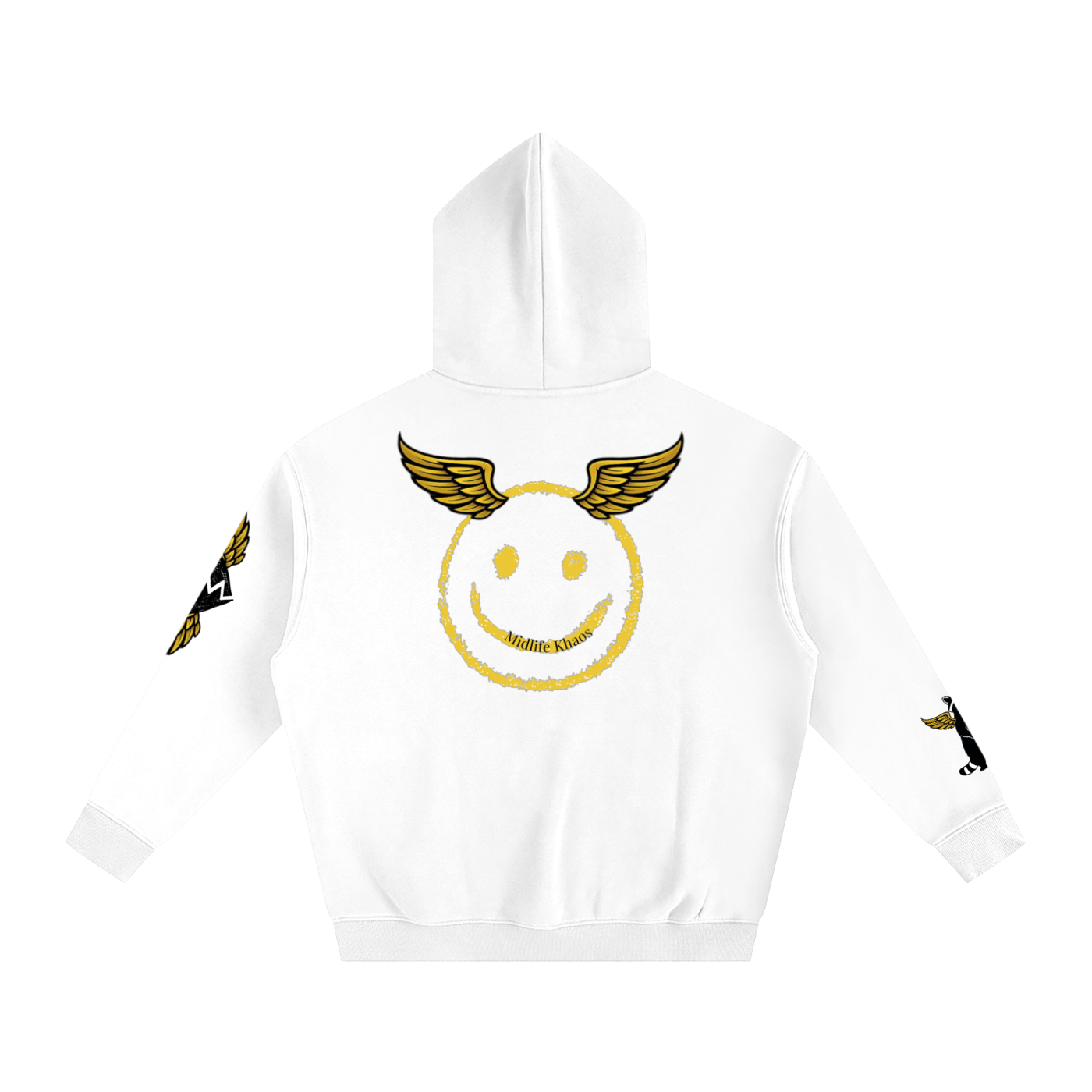 Oversize Fleeced Hoodie Smiley Face