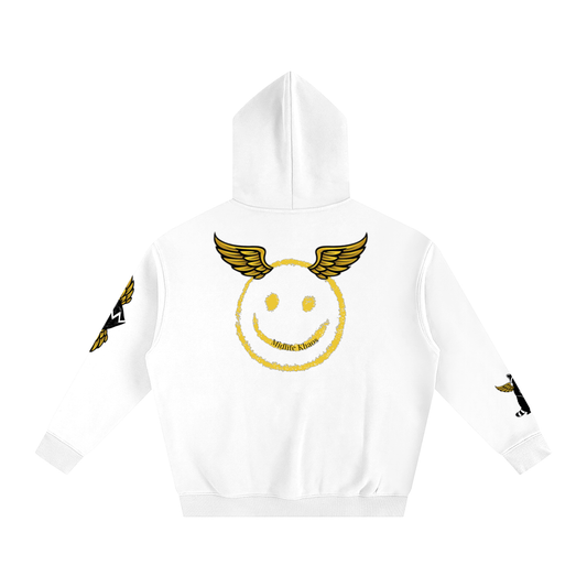 Oversize Fleeced Hoodie Smiley Face