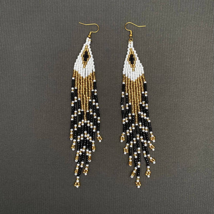 Seed Beads Fringe Dangle Earrings MIO70887 - BJ/SB