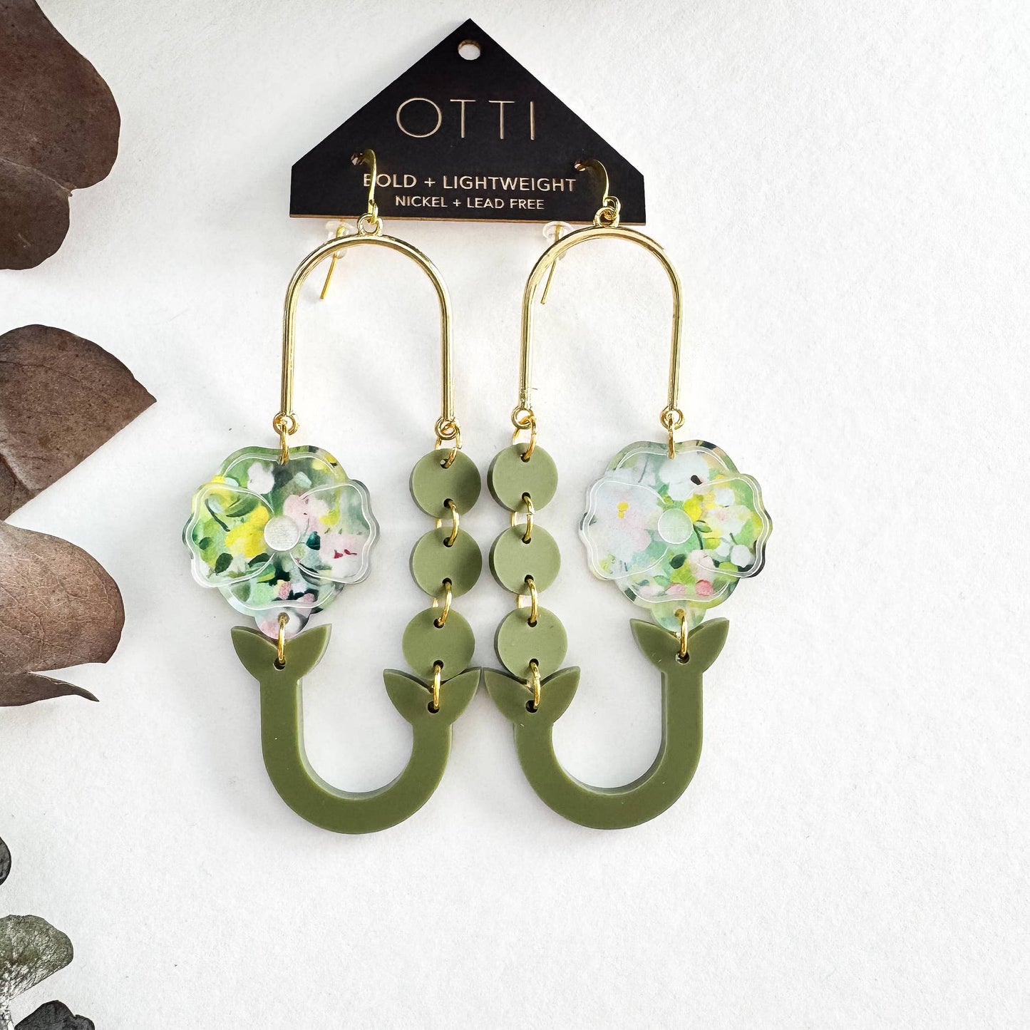 Botanical-Inspired Acrylic Earring: POPPY LOOP (Seasonal)