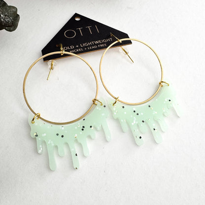 Dripping "Slime" Hoop Earrings: Limited SPRING Patterns