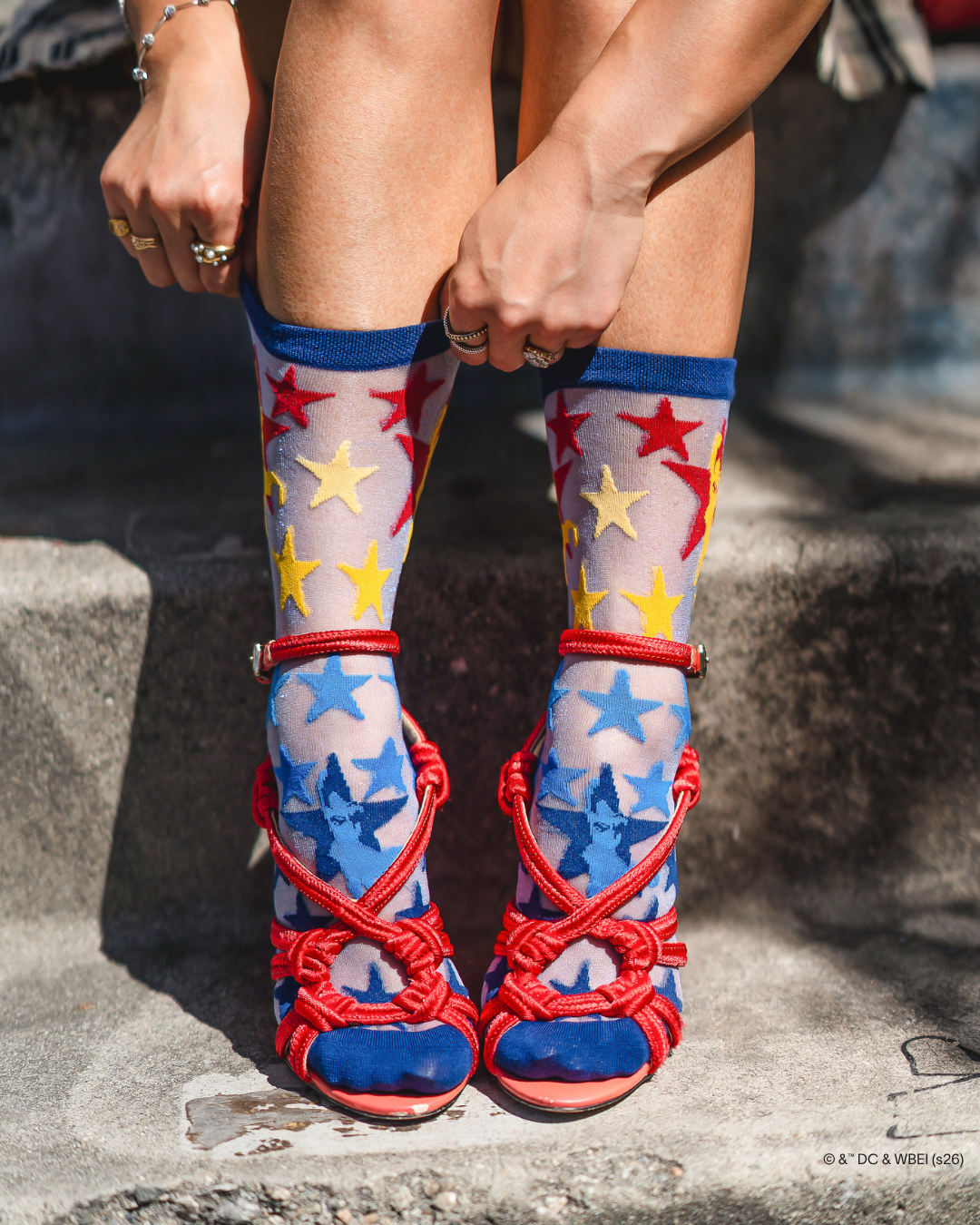 Supergirl Star Shimmer Sheer Crew Sock
