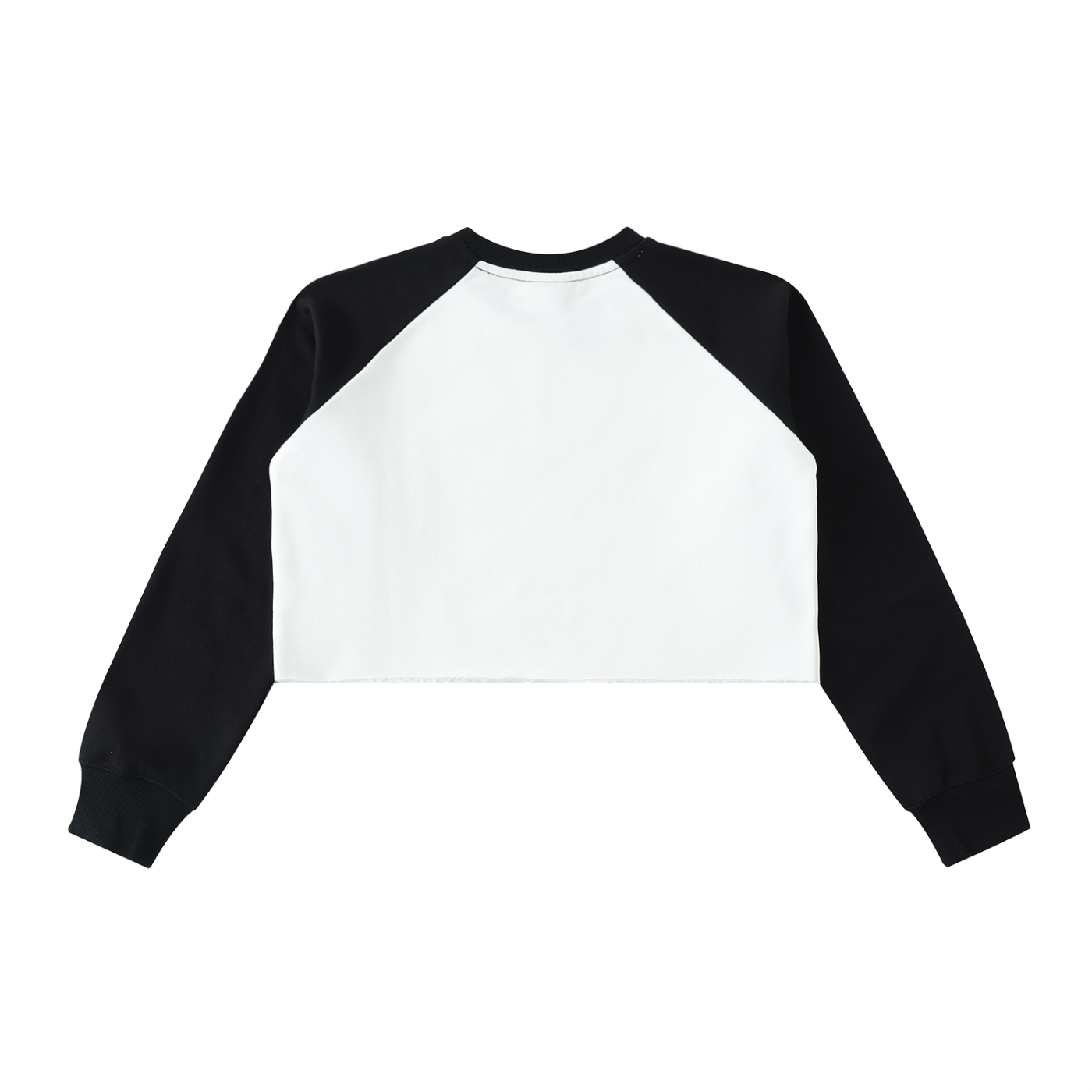 Raw-Hem Color-Block Raglan Crop Sweatshirt Opossum
