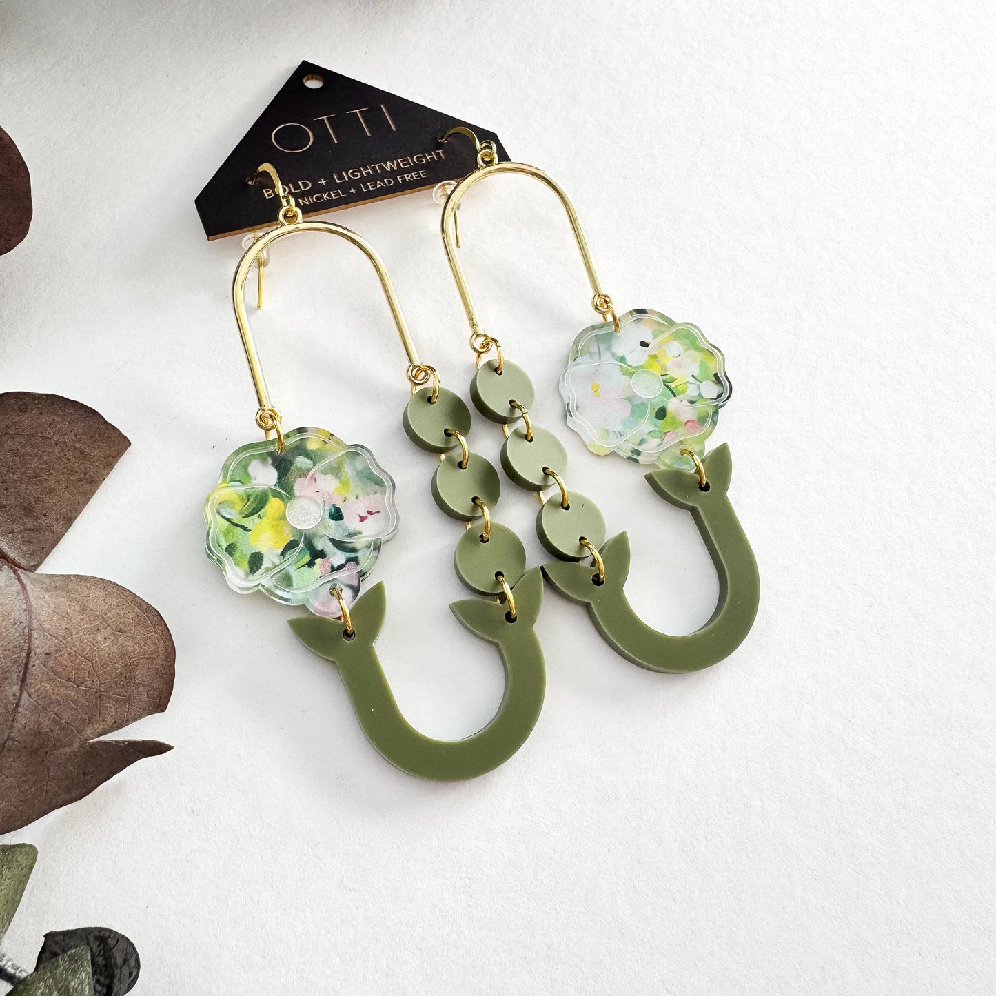 Botanical-Inspired Acrylic Earring: POPPY LOOP (Seasonal)