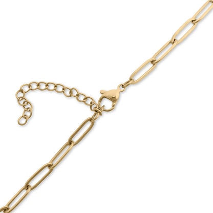 18K Gold PVD Stainless Steel Circle Carabiner Necklace
