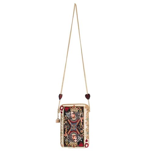 Mary Frances The Queen Beaded Mini Crossbody Bag Novelty Evening Clutch Purse, Multicolor