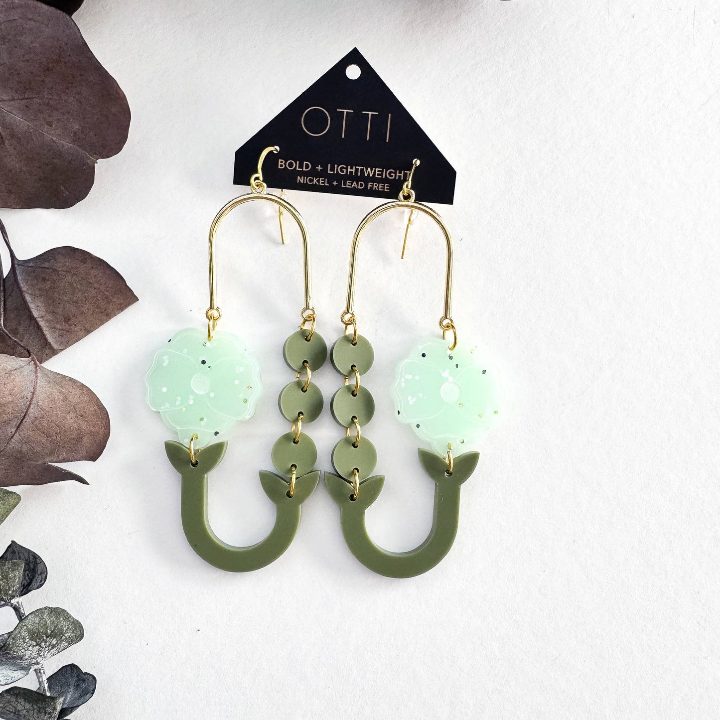 Botanical-Inspired Acrylic Earring: POPPY LOOP (Seasonal)