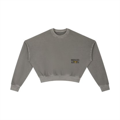 Vintage Washed Cropped Sweatshirt Uterus