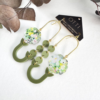 Botanical-Inspired Acrylic Earring: POPPY LOOP (Seasonal)