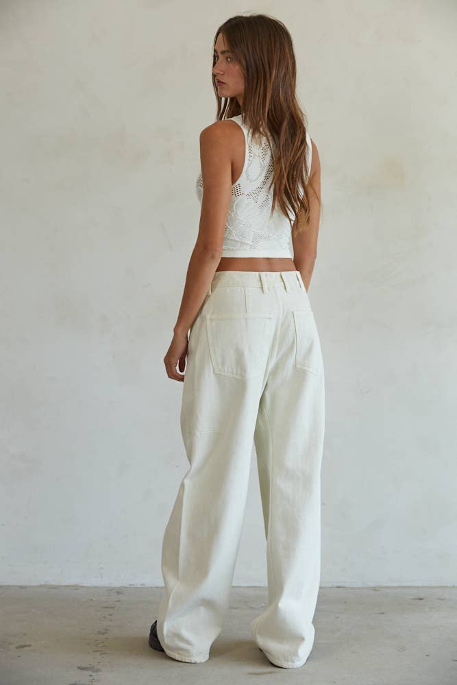 S1227N | Knit Seamless Jacquard Round Neck Tank Top