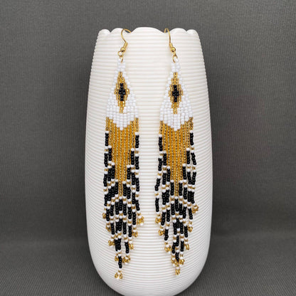 Seed Beads Fringe Dangle Earrings MIO70887 - BJ/SB