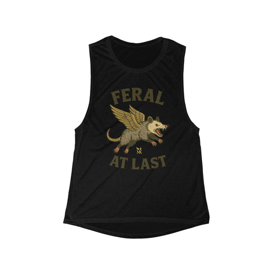 Feral at Last Women's Flowy Muscle Tank, Cute Summer Top, Animal Lover Gift, Casual Wear, Festival Outfit