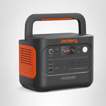 Jackery Explorer 1000 v2 Portable Power Station,1070Wh LiFePO4 Battery,1500W AC/100W USB-C Output, 1 Hr Fast Charge, Solar Generator for Camping,Emergency, RV, Off-Grid Living(Solar Panel Optional)