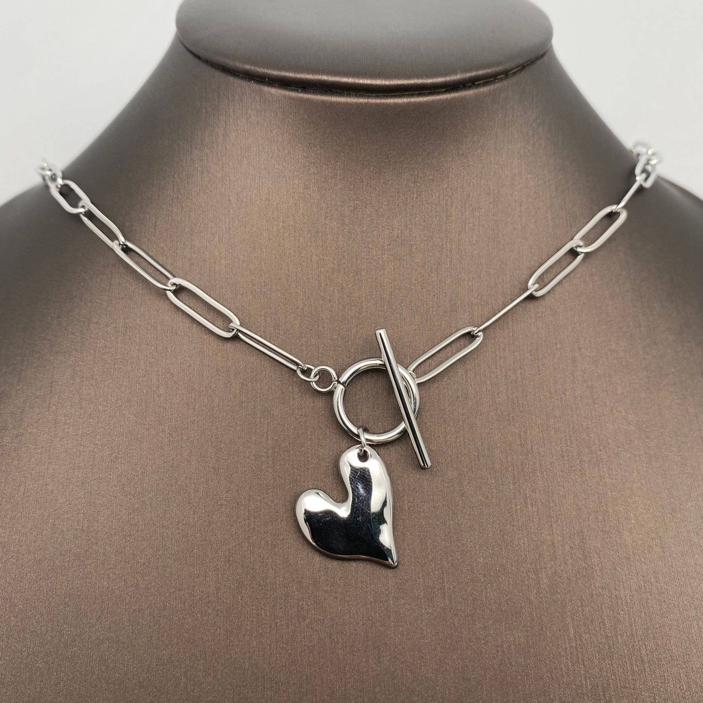 Heart Charm 18K Gold Plated Stainless Steel Necklace - FGS
