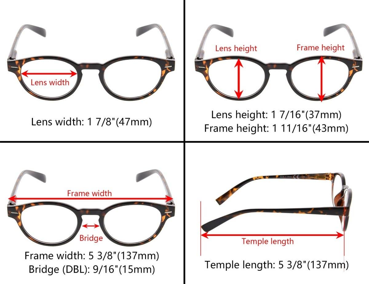 3 Pack Classic Stylish Reading Glasses