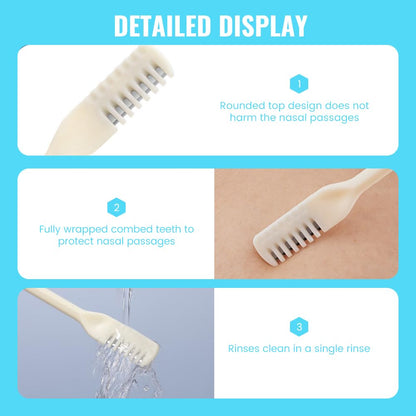 Upgrade 2 in 1 Nasal Hair Cutter, Nasal Hair Trimmer for Women Men, Portable Manual 360° Rotating Nose Hair Trimmer with Ear Digger for Men Women (Cream, 3 Pcs)