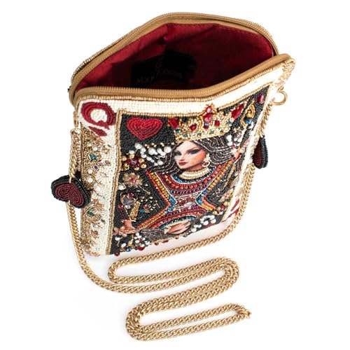 Mary Frances The Queen Beaded Mini Crossbody Bag Novelty Evening Clutch Purse, Multicolor