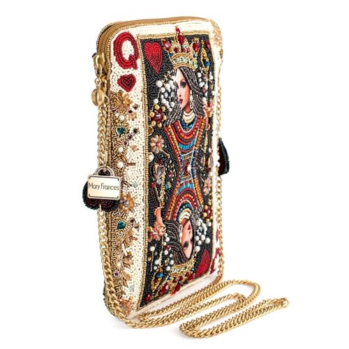 Mary Frances The Queen Beaded Mini Crossbody Bag Novelty Evening Clutch Purse, Multicolor