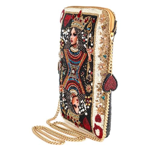 Mary Frances The Queen Beaded Mini Crossbody Bag Novelty Evening Clutch Purse, Multicolor