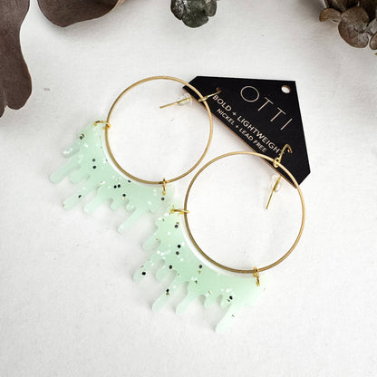 Dripping "Slime" Hoop Earrings: Limited SPRING Patterns