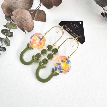 Botanical-Inspired Acrylic Earring: POPPY LOOP (Seasonal)
