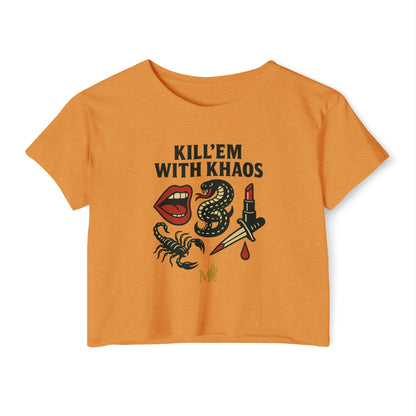 Kill Em With Khaos Crop Top, Statement Tee