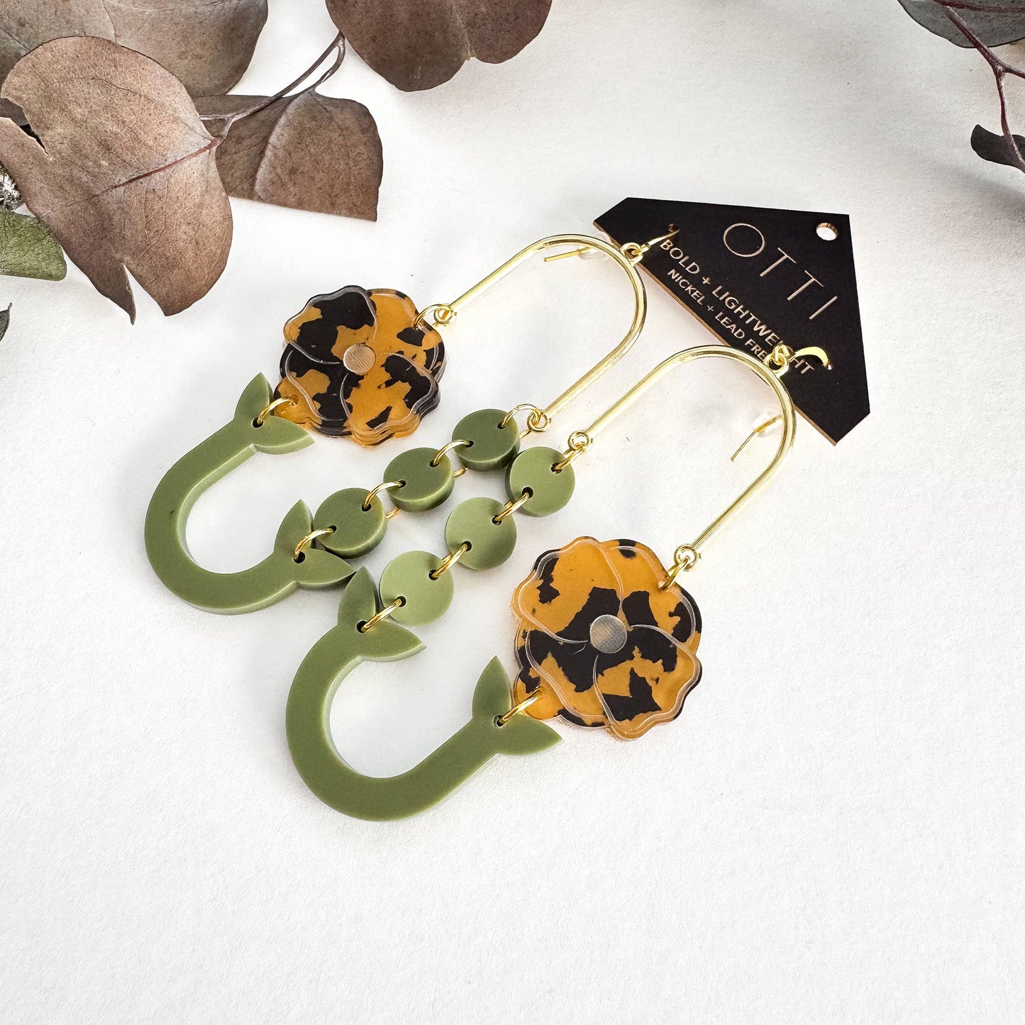 Botanical-Inspired Acrylic Earring: POPPY LOOP (Seasonal)