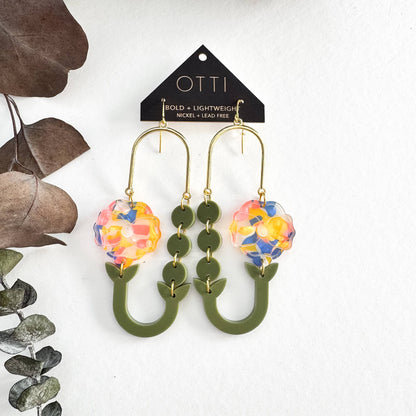 Botanical-Inspired Acrylic Earring: POPPY LOOP (Seasonal)