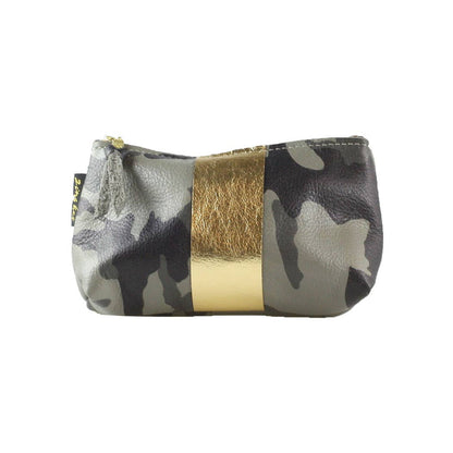 The Smaller CAMO STRIPE Makeup Clutch: Bardot