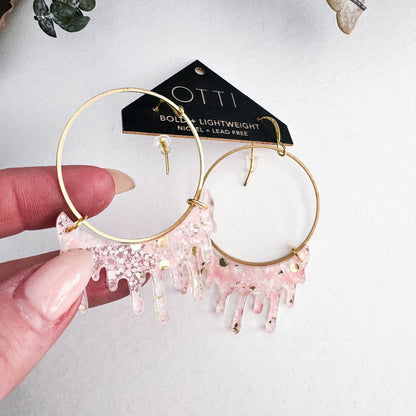 Dripping "Slime" Hoop Earrings: Limited SPRING Patterns