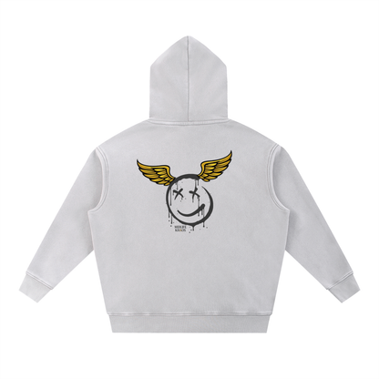 Snow Wash Fleece Oversize Hoodie Anatomical Heart