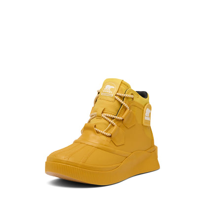 Sorel Women's Out N About IV Splashy WP Rain Boot, Gold Leaf, Black, 7