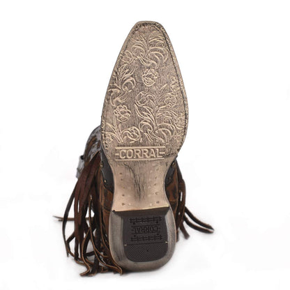 Corral Boot Company Womens Honey Goat Overlay Boot 7 B Brown