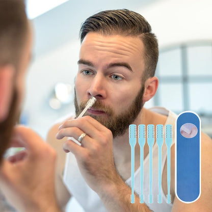 Upgrade 2 in 1 Nasal Hair Cutter, Nasal Hair Trimmer for Women Men, Portable Manual 360° Rotating Nose Hair Trimmer with Ear Digger for Men Women (Cream, 3 Pcs)