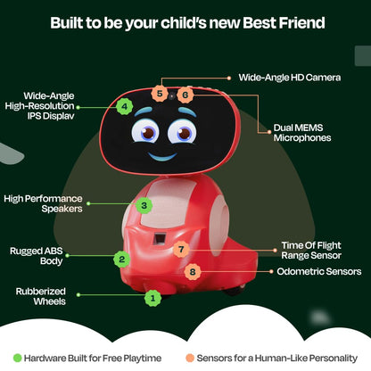 Miko 3 AI Robot for Kids – Smart Educational & STEAM Learning Robot with Interactive Apps, Games, Stories & Activities for Girls & Boys Ages 5–10 | Red