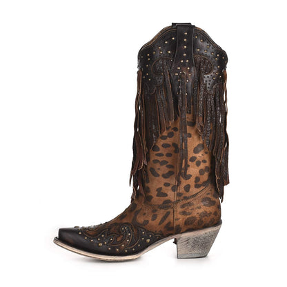 Corral Boot Company Womens Honey Goat Overlay Boot 7 B Brown
