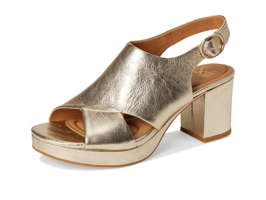 Sofft Women's Liv Heeled Sandal, Platino, 10