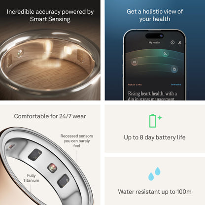 Oura Ring 4 - Rose Gold - Size 8 - Size Before You Buy