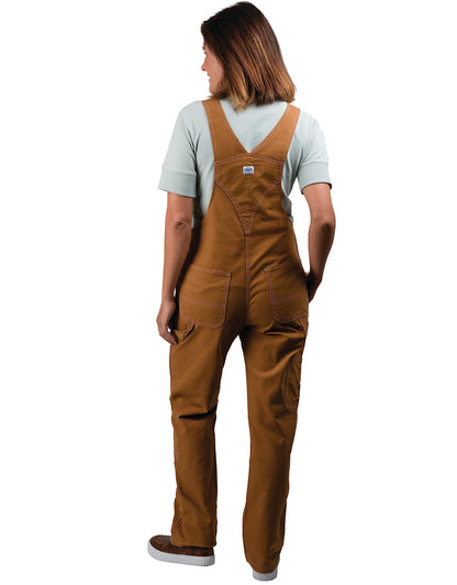 Liberty Womens Washed Duck Bib Overalls, Brown Duck, Medium